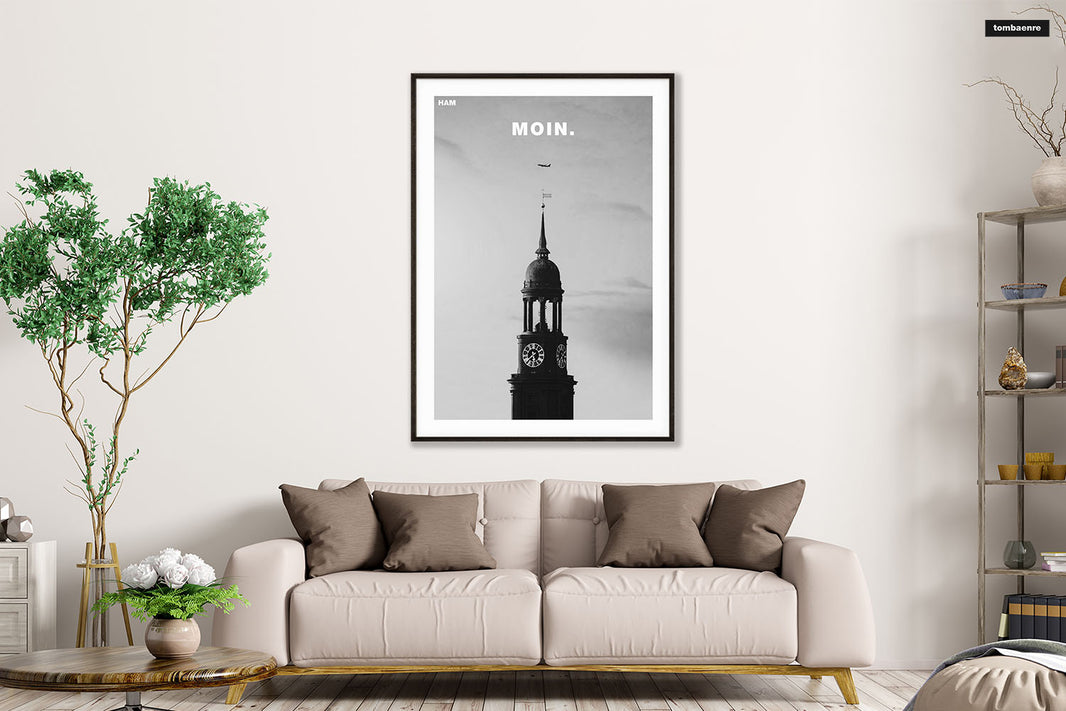 Premium Poster Hamburg - Moin Michel - Typografie