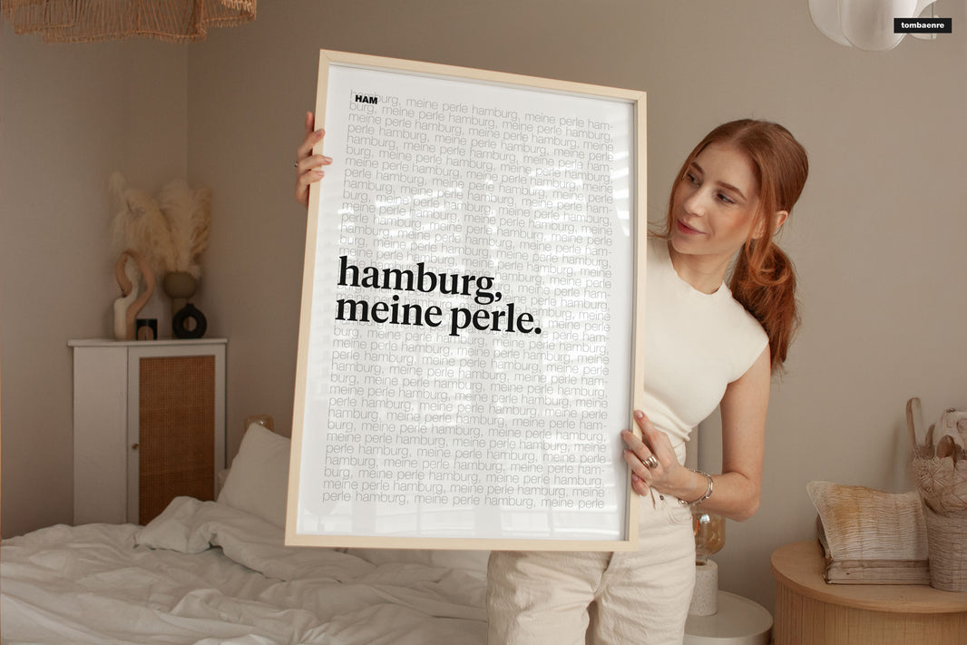 Premium Poster Hamburg - Hamburg, meine Perle - Typografie