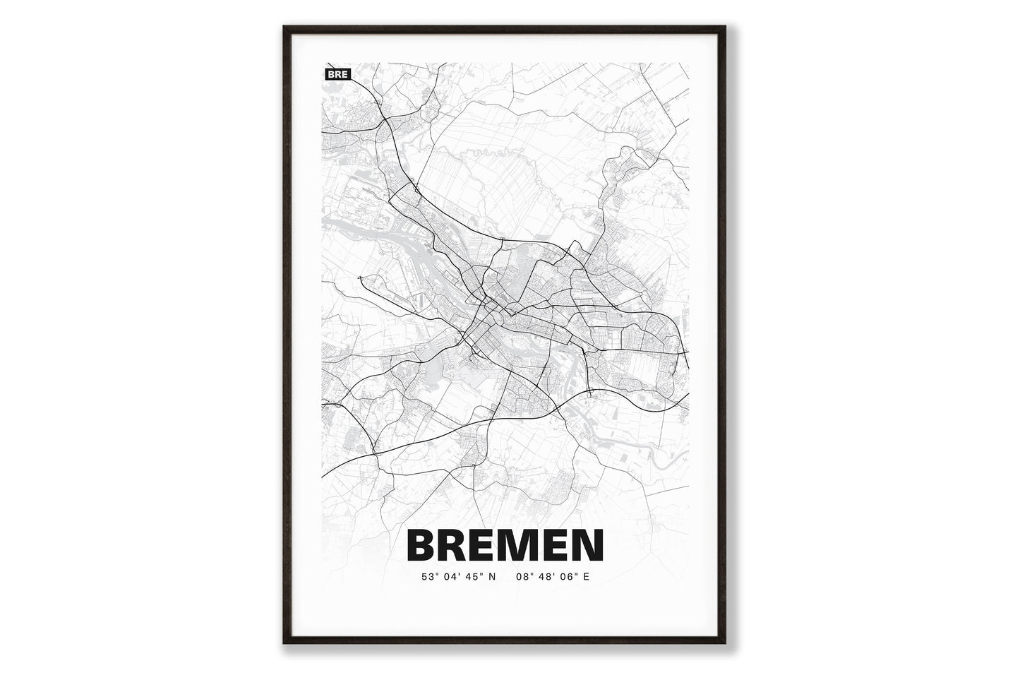 Premium Stadtplan Poster - Bremen