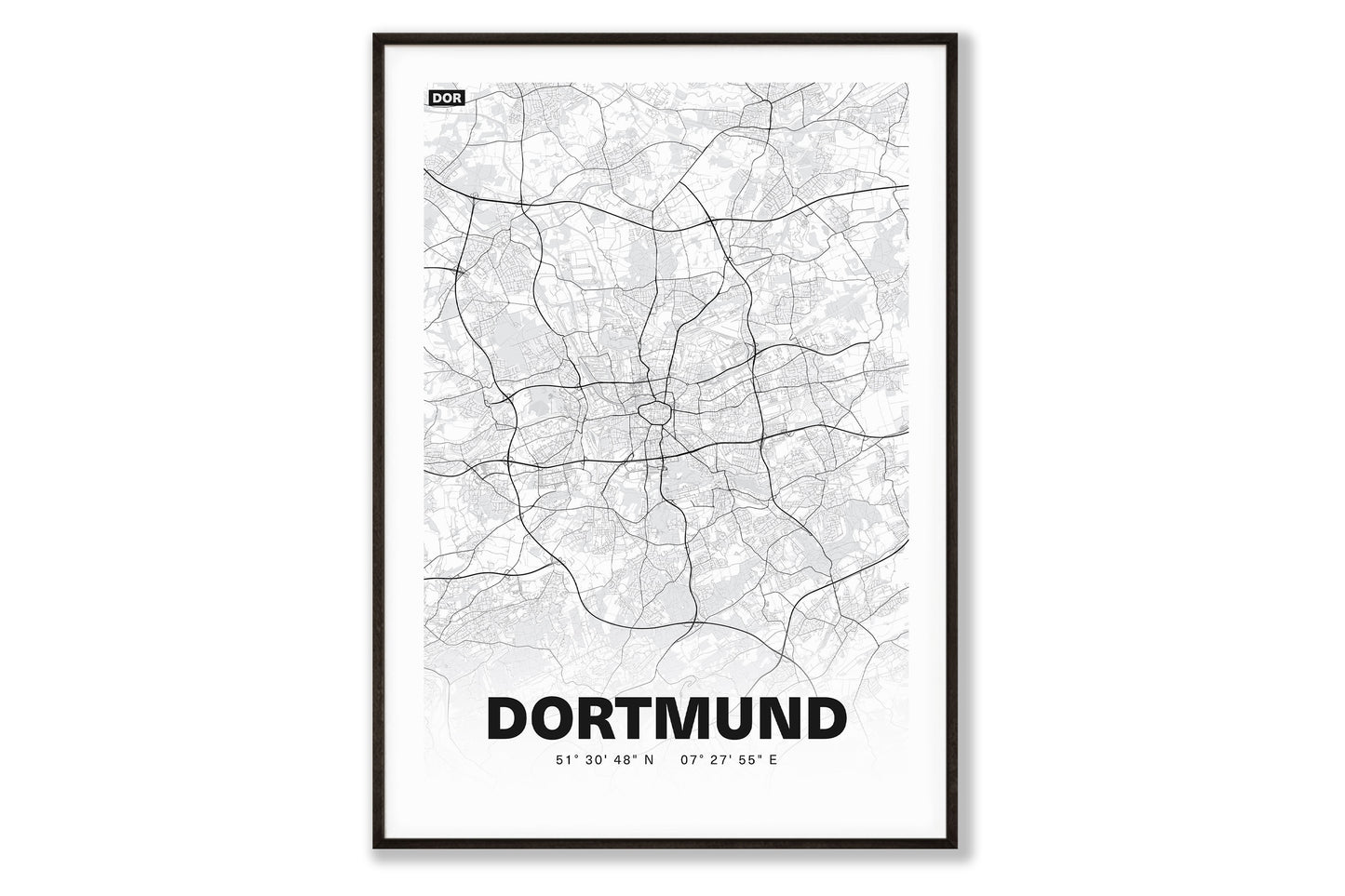 Premium Stadtplan Poster - Dortmund