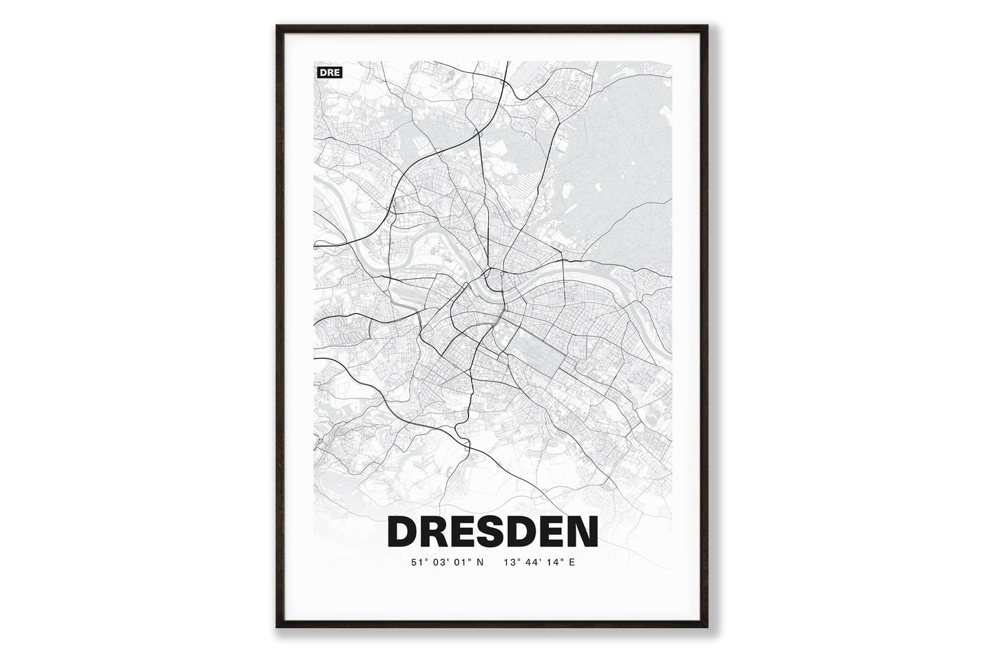 Premium Stadtplan Poster - Dresden