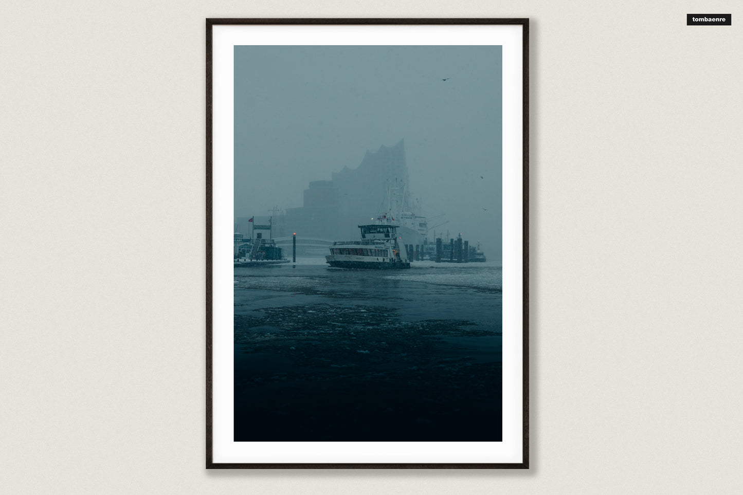 Premium Poster Hamburg - Elbe im Eis