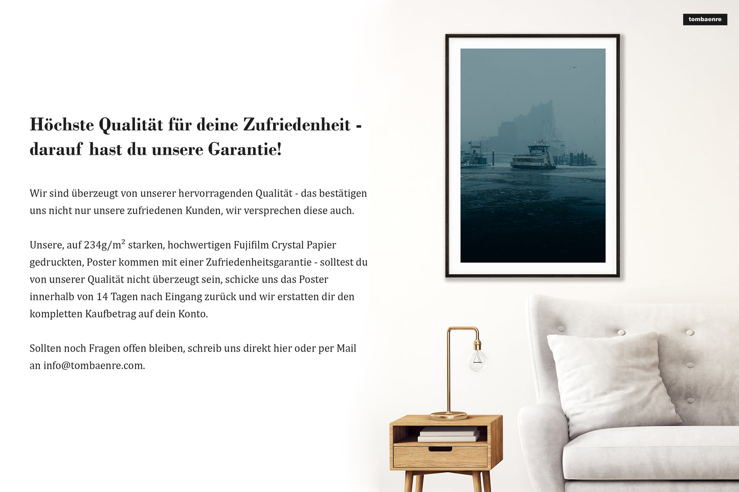 Premium Poster Hamburg - Elbe im Eis