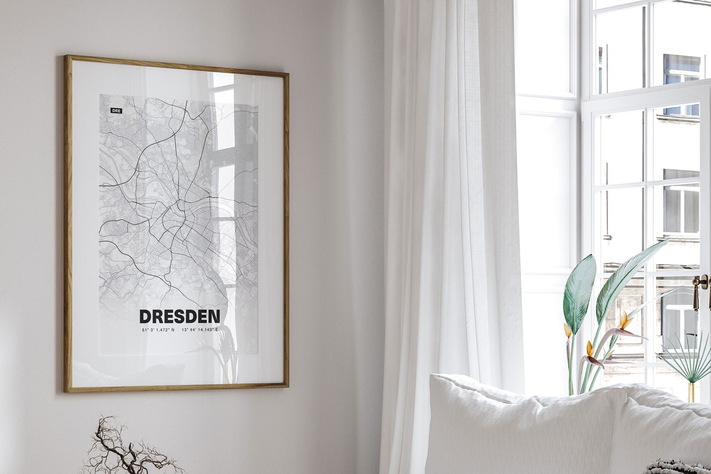 Premium Stadtplan Poster - Dresden