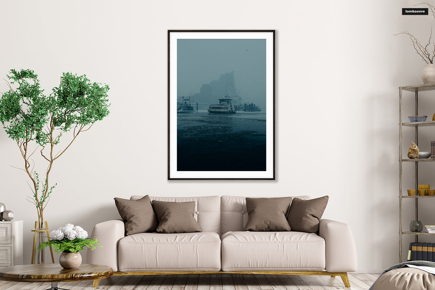 Premium Poster Hamburg - Elbe im Eis