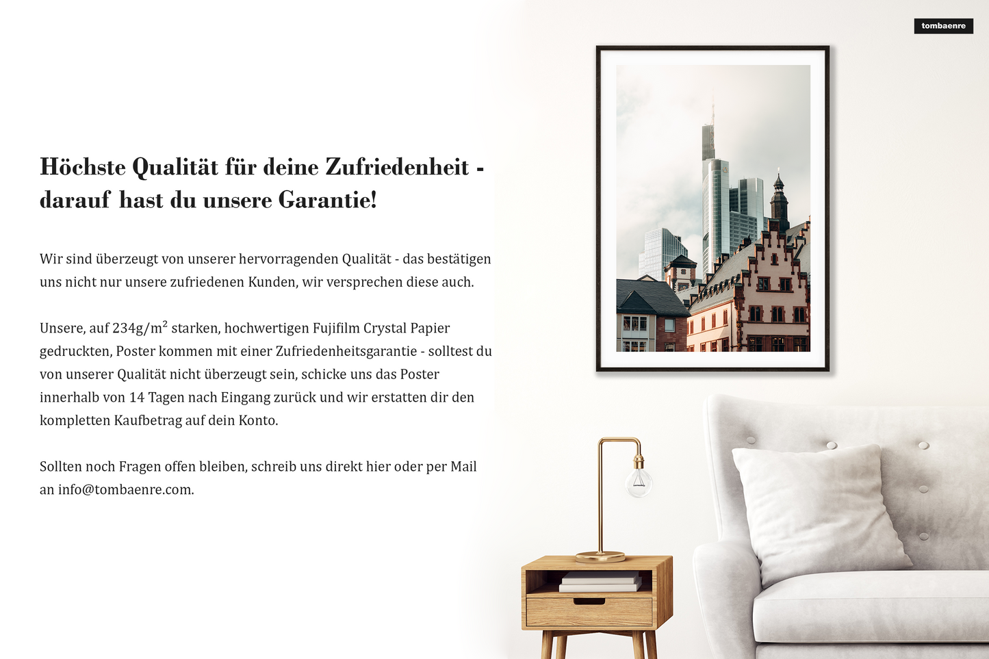 Premium Poster Frankfurt - Altstadt und Skyline