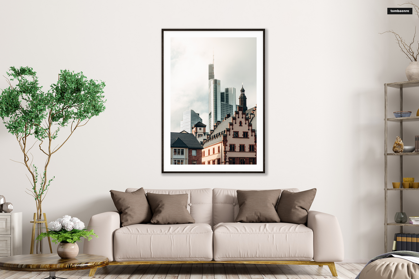 Premium Poster Frankfurt - Altstadt und Skyline