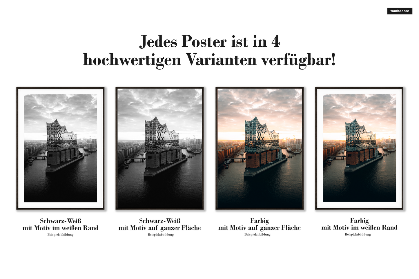 Premium Poster Hamburg - Elbphilharmonie im Sonnenaufgang