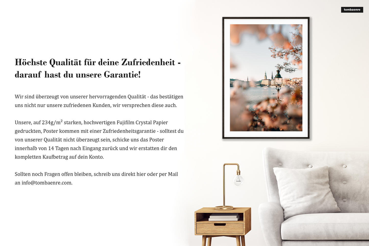 Premium Poster Hamburg - Spring on the Alster