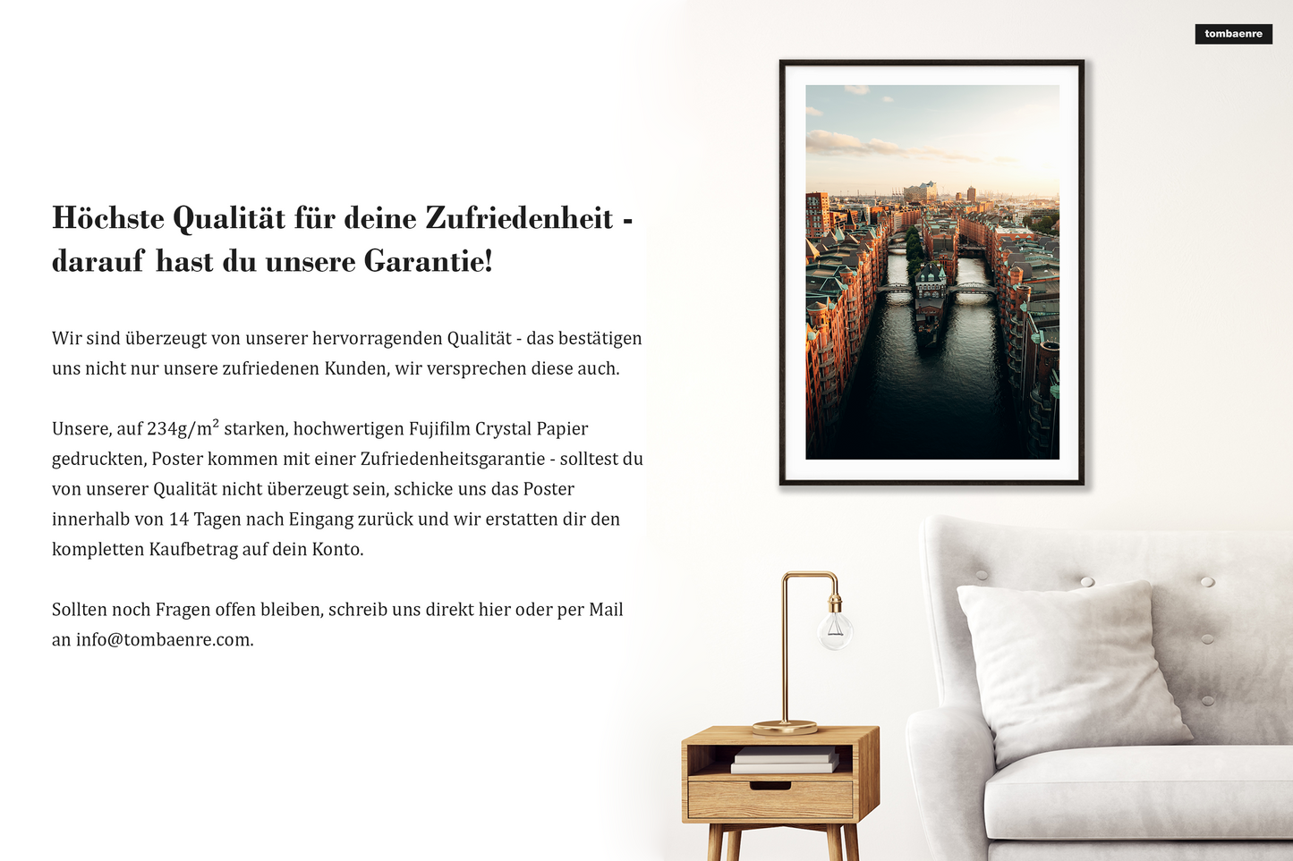 Premium Poster Hamburg - Über der Speicherstadt
