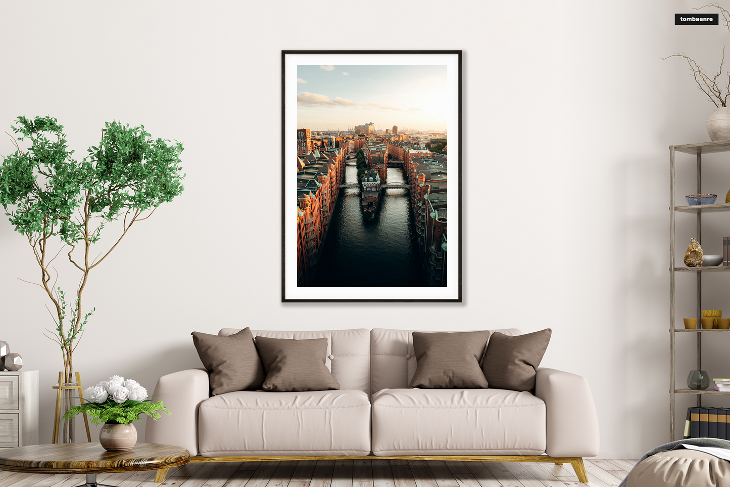 Premium Poster Hamburg - Über der Speicherstadt