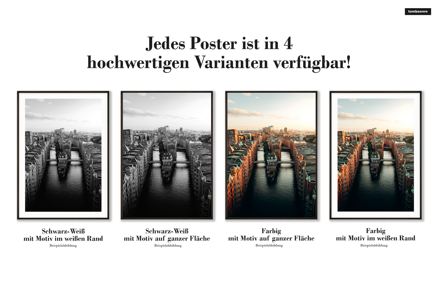 Premium Poster Hamburg - Über der Speicherstadt
