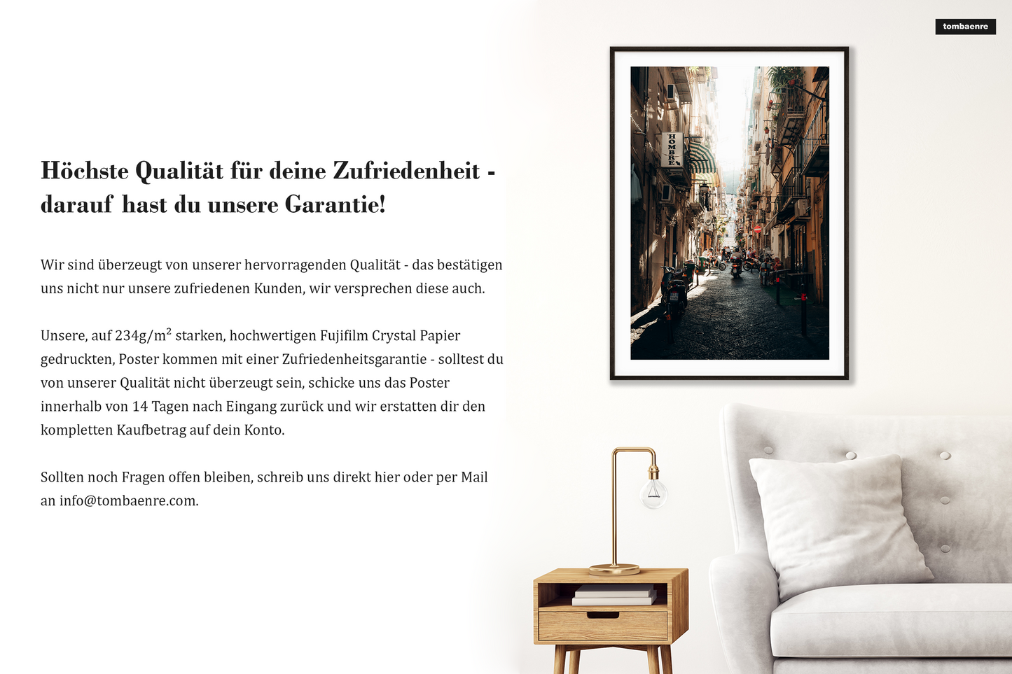 Premium Poster Italien - Gassen von Neapel