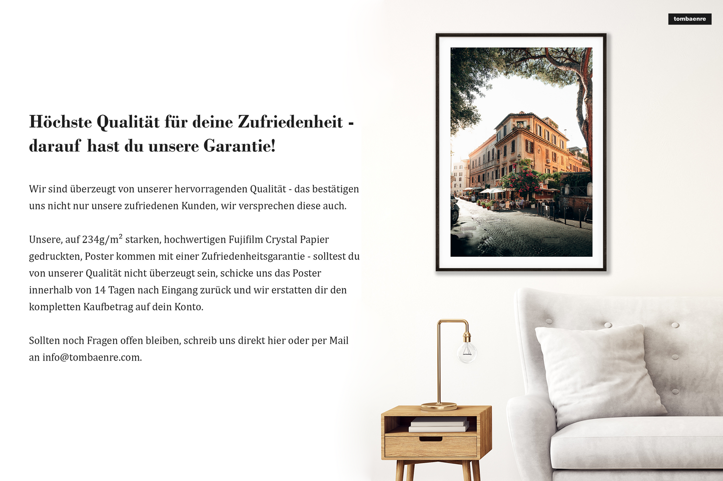 Premium Poster Italien - Gassen von Rom