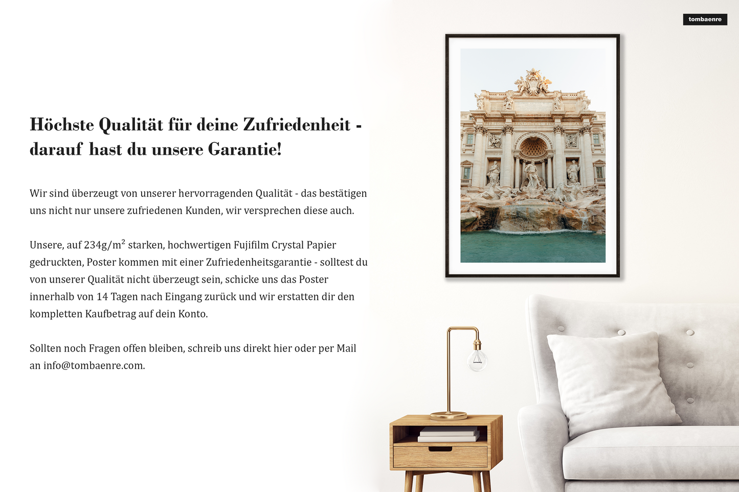 Premium Poster Italien - Trevi Brunnen