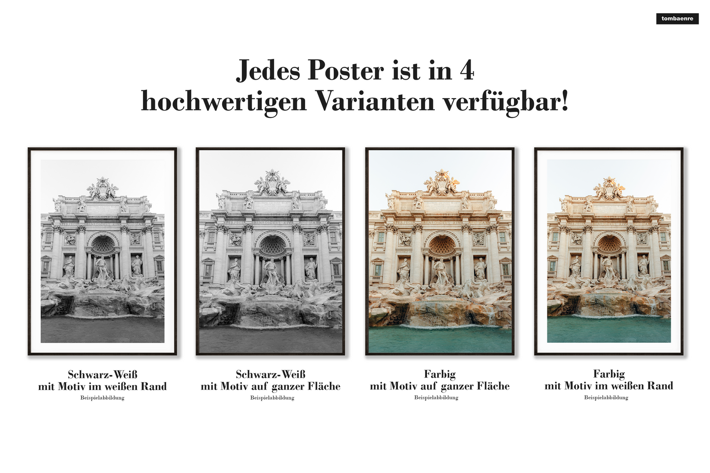 Premium Poster Italien - Trevi Brunnen