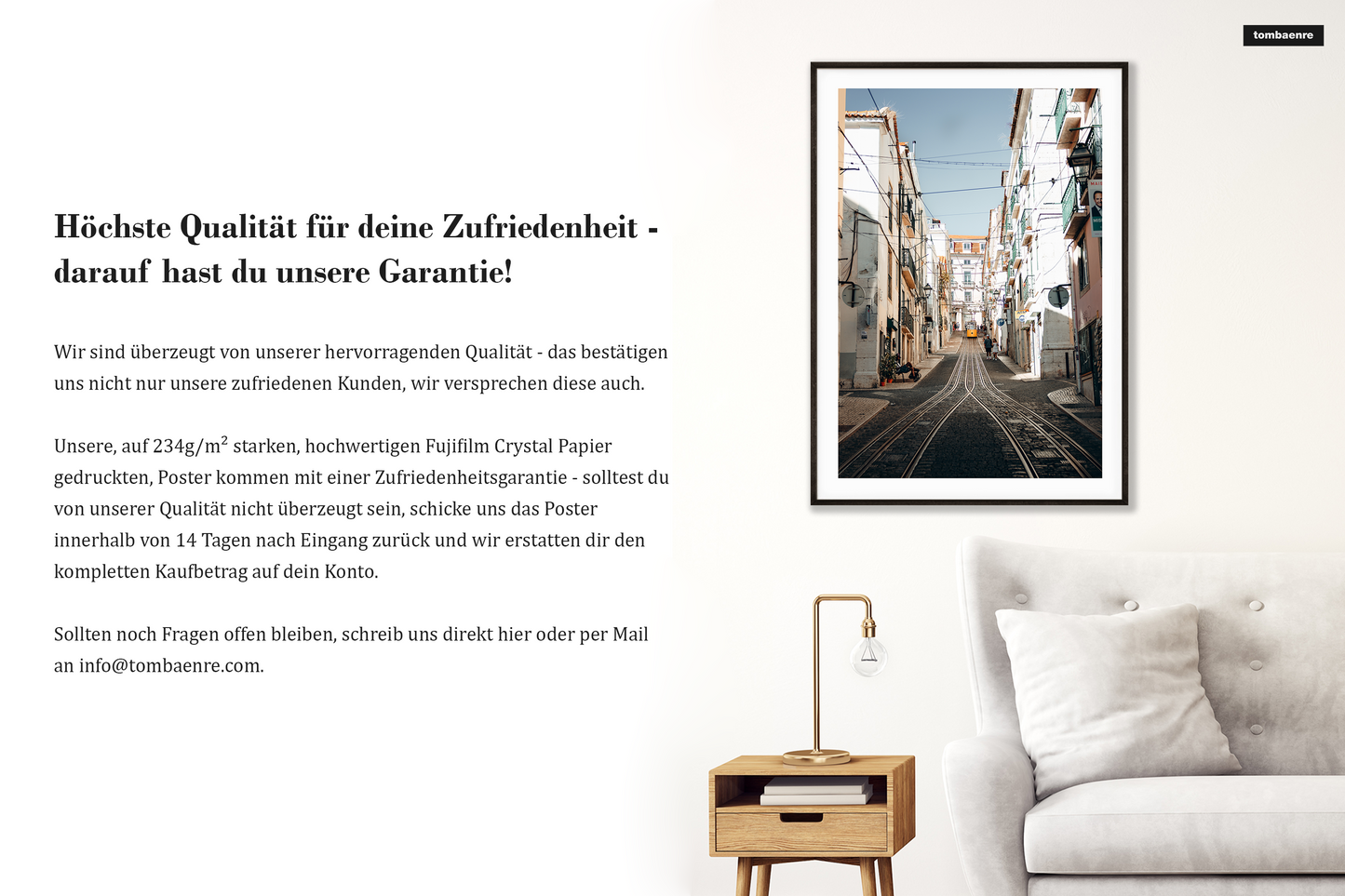 Premium Poster Portugal - Straßen von Lissabon