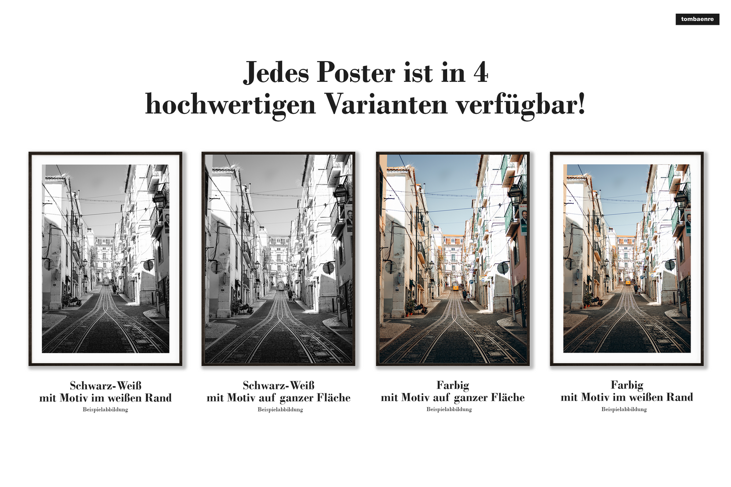 Premium Poster Portugal - Straßen von Lissabon