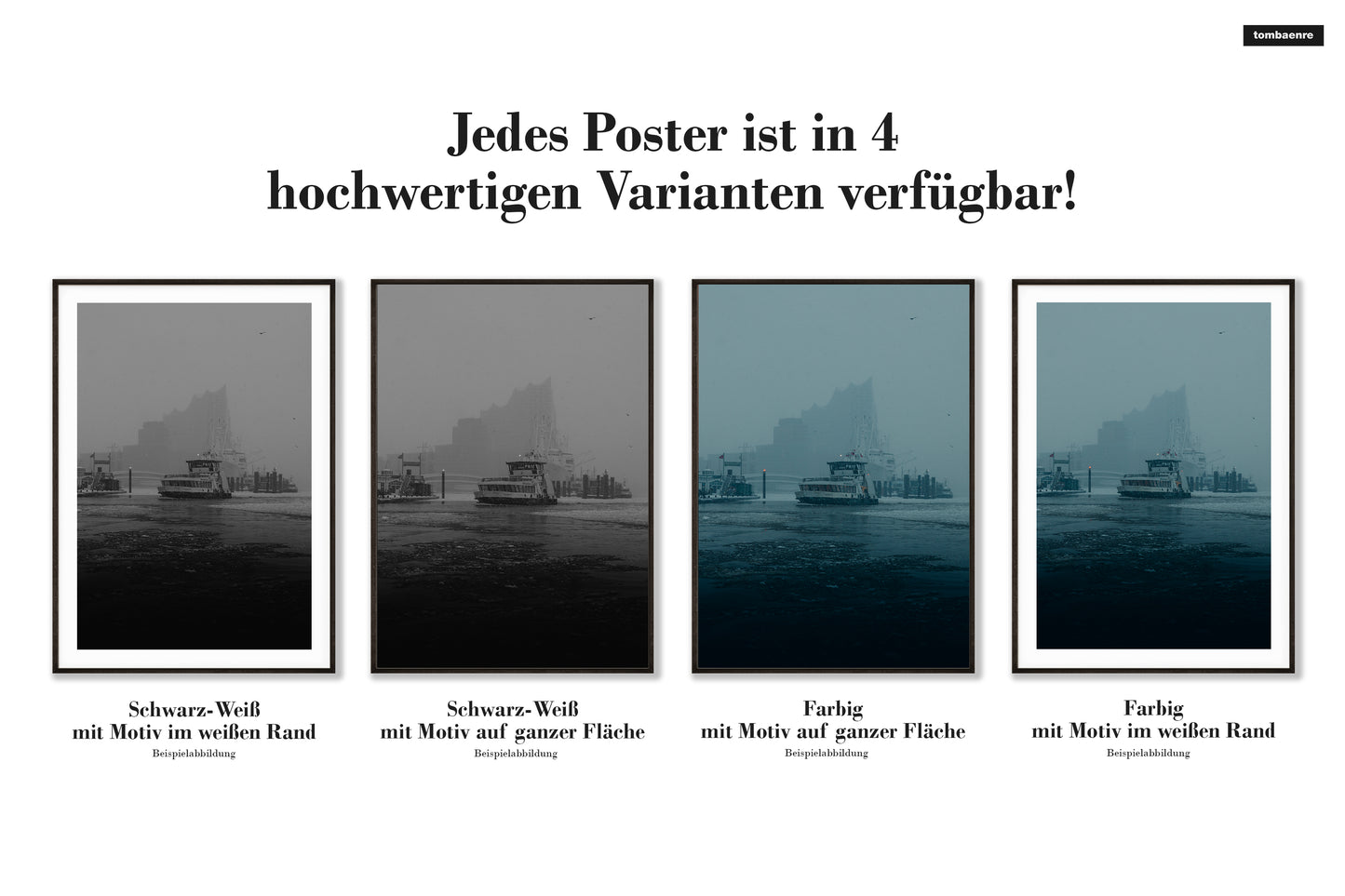 Premium Poster Hamburg - Elbe im Eis