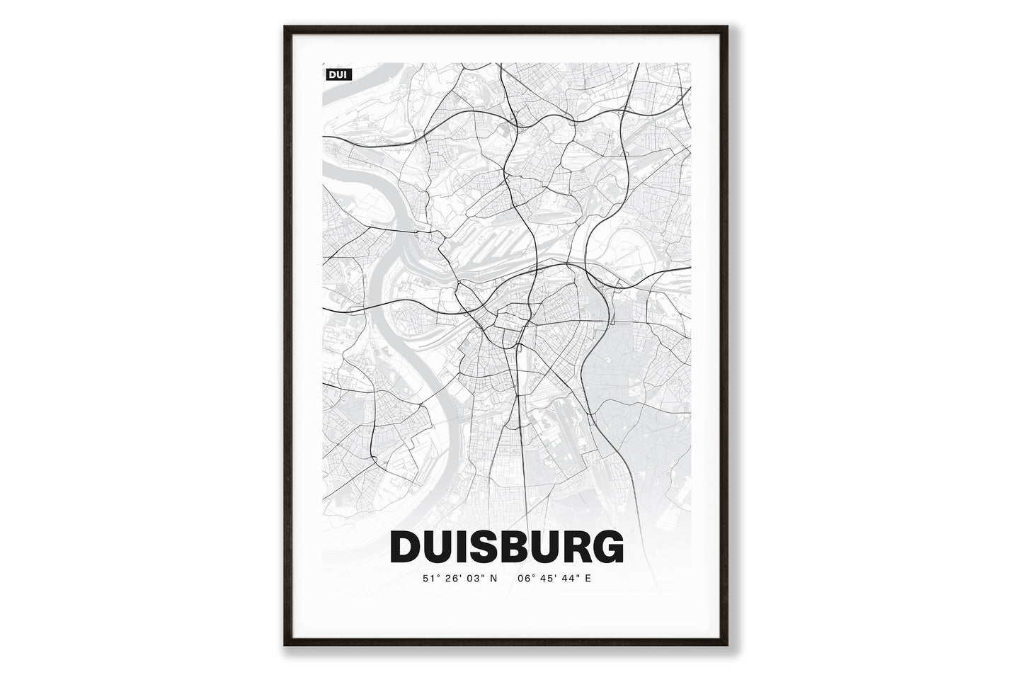 Premium Stadtplan Poster - Duisburg