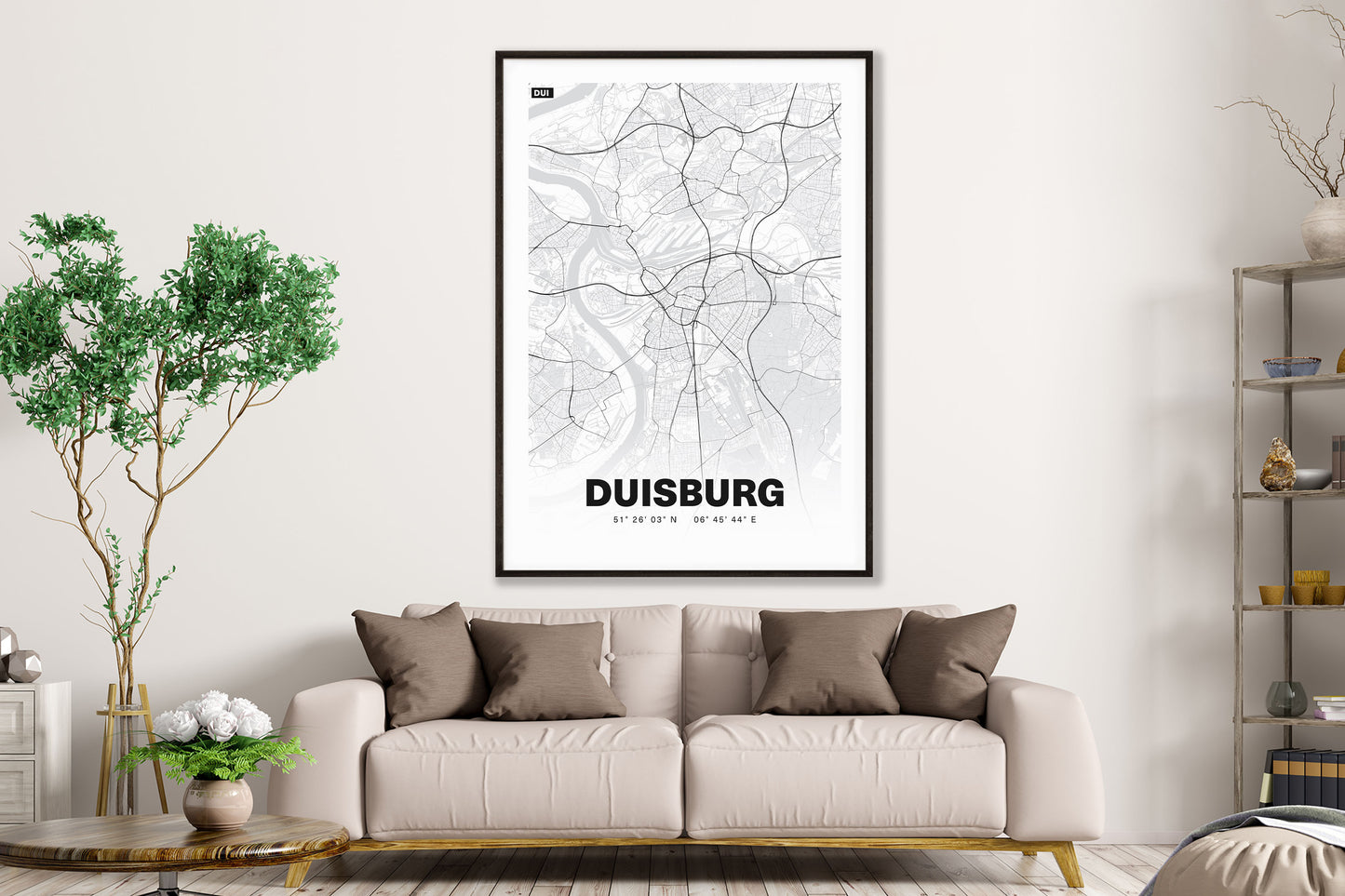 Premium Stadtplan Poster - Duisburg