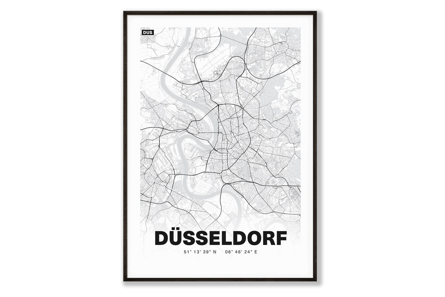 Premium Stadtplan Poster - Düsseldorf