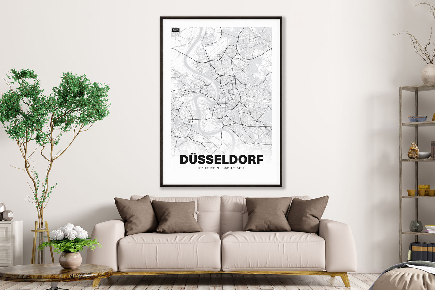 Premium Stadtplan Poster - Düsseldorf