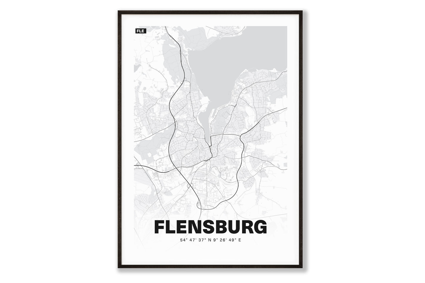 Premium Stadtplan Poster - Flensburg