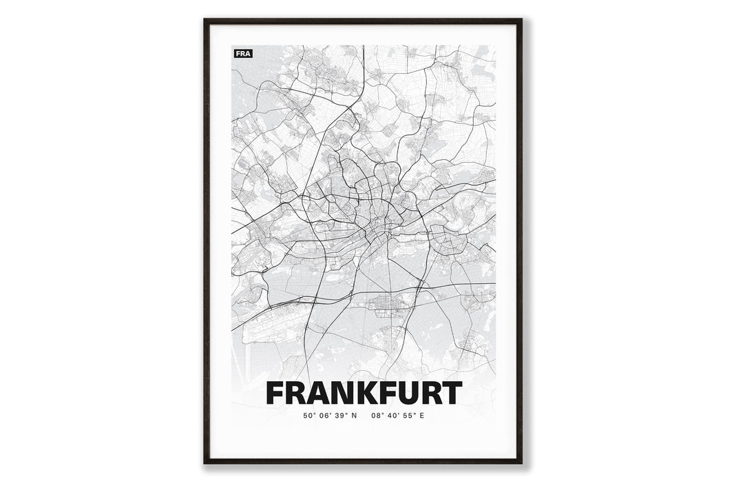 Premium Stadtplan Poster - Frankfurt