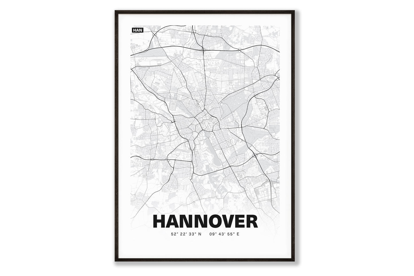 Premium Stadtplan Poster - Hannover