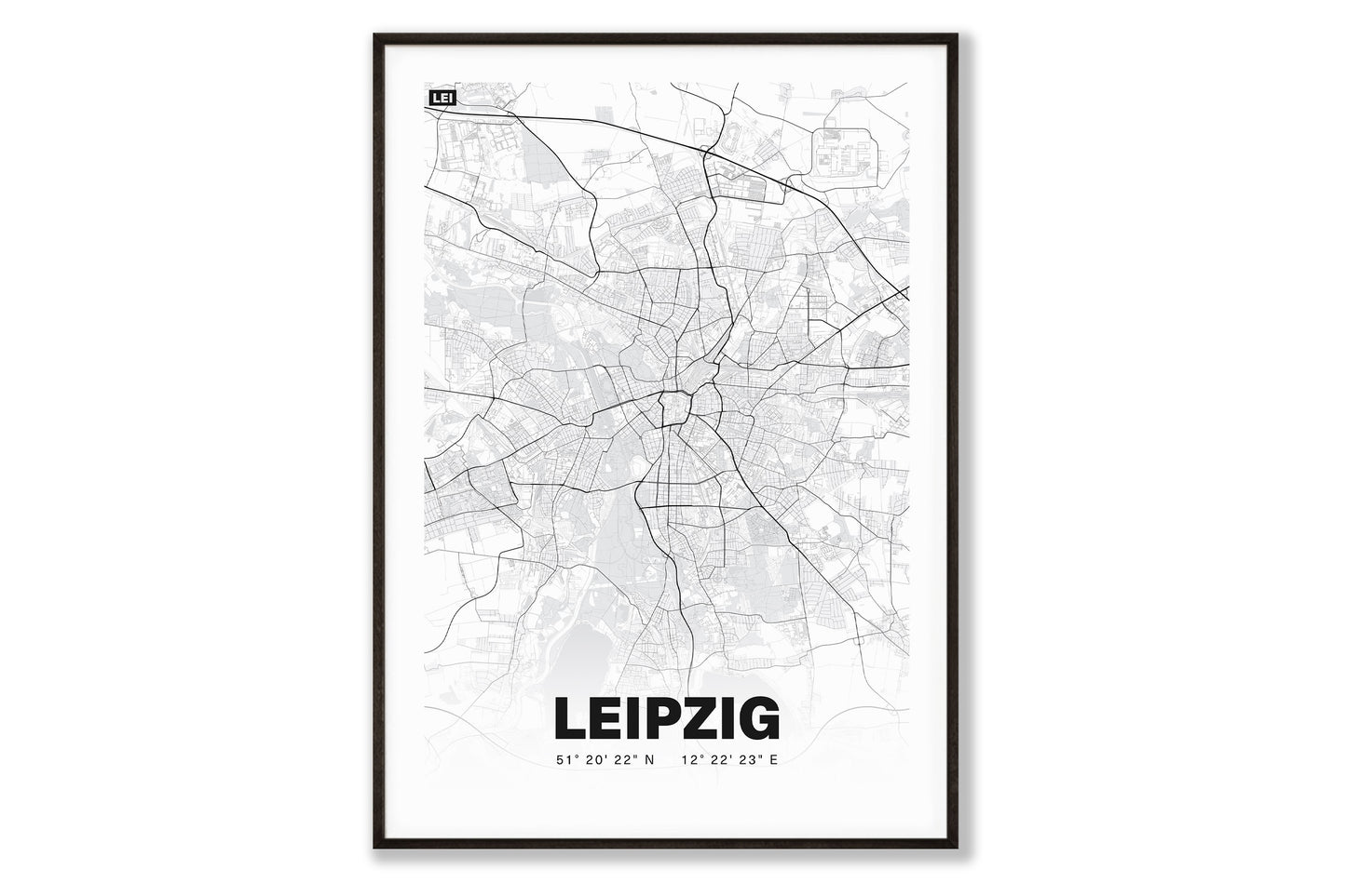 Premium Stadtplan Poster - Leipzig