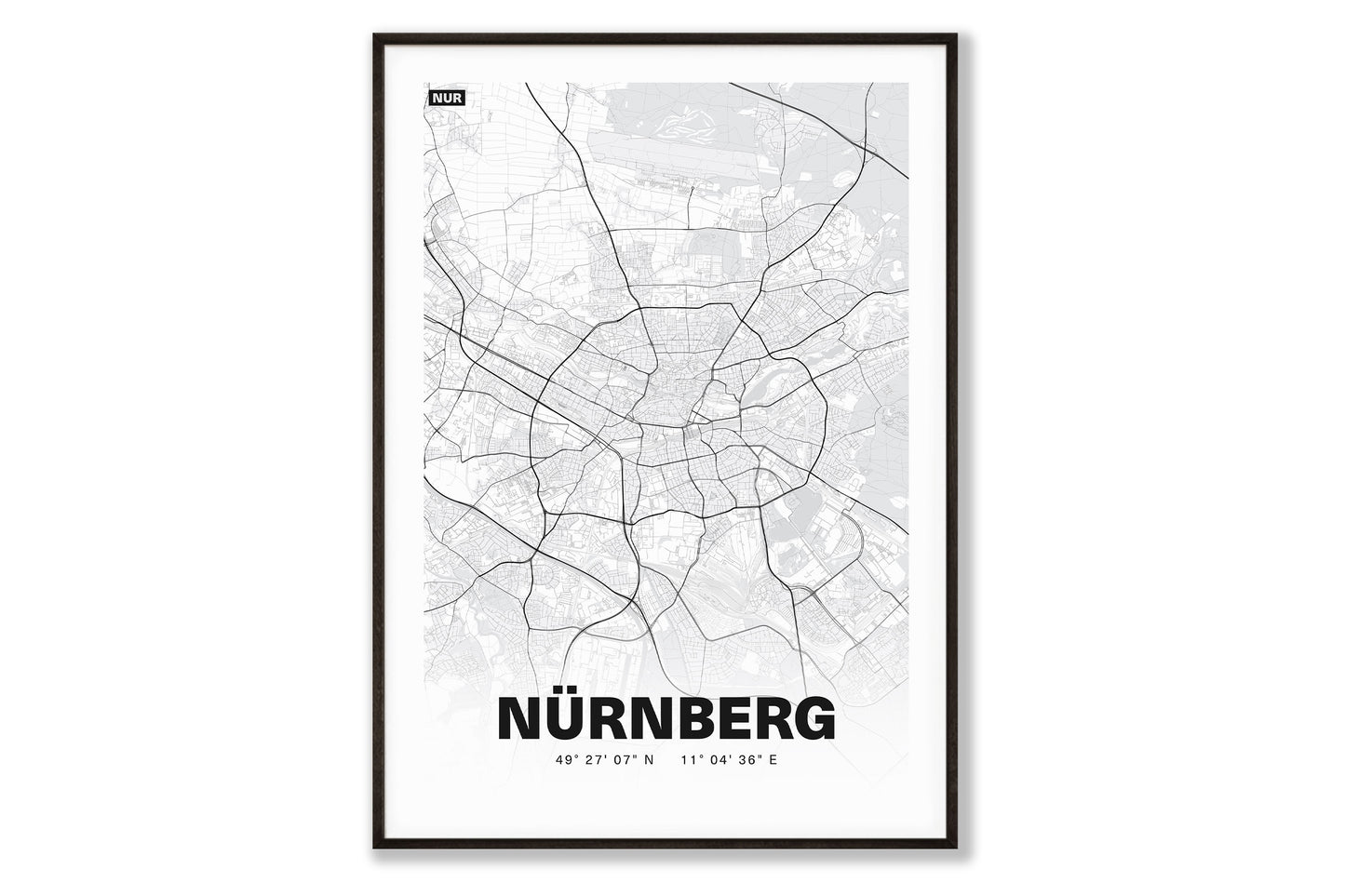 Premium Stadtplan Poster - Nürnberg