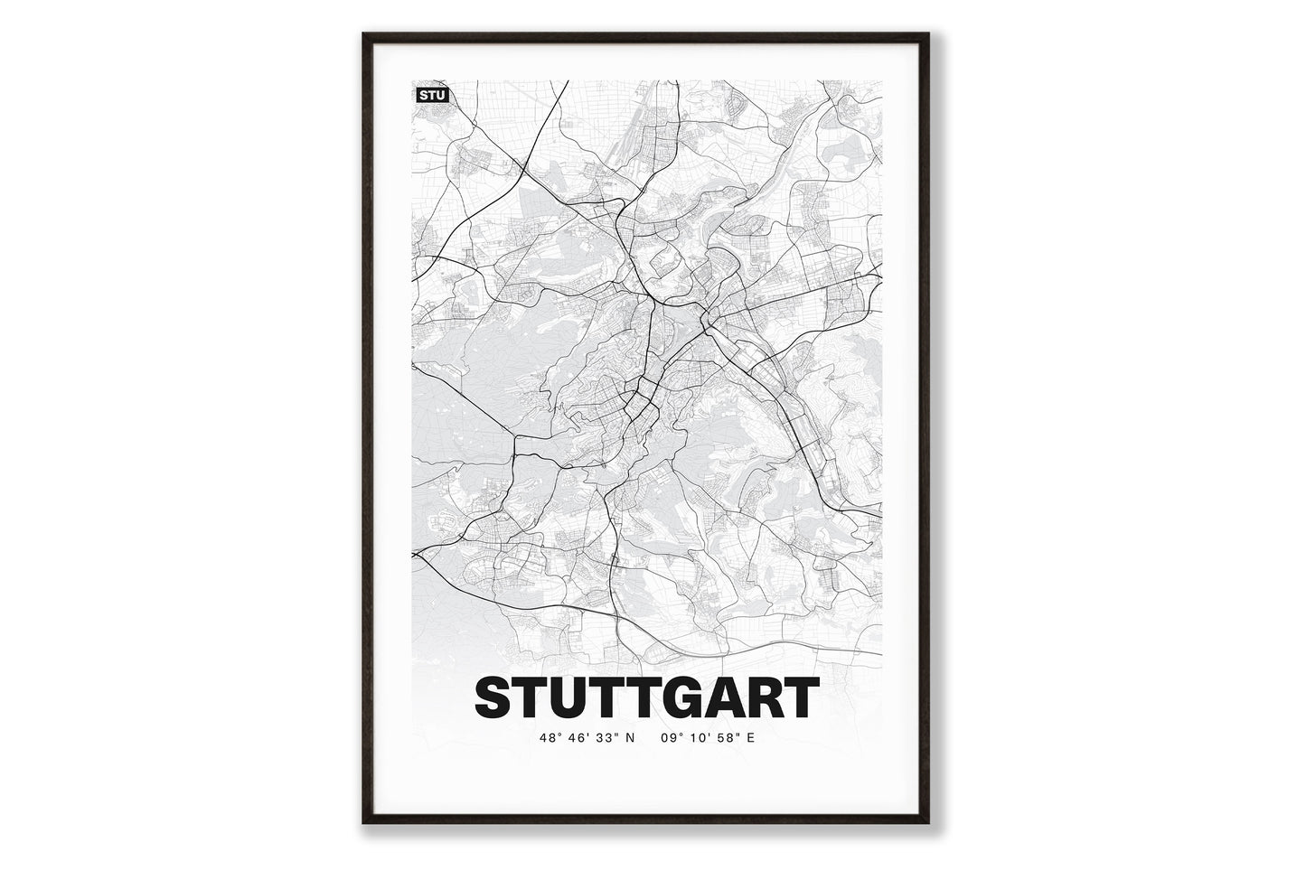 Premium Stadtplan Poster - Stuttgart