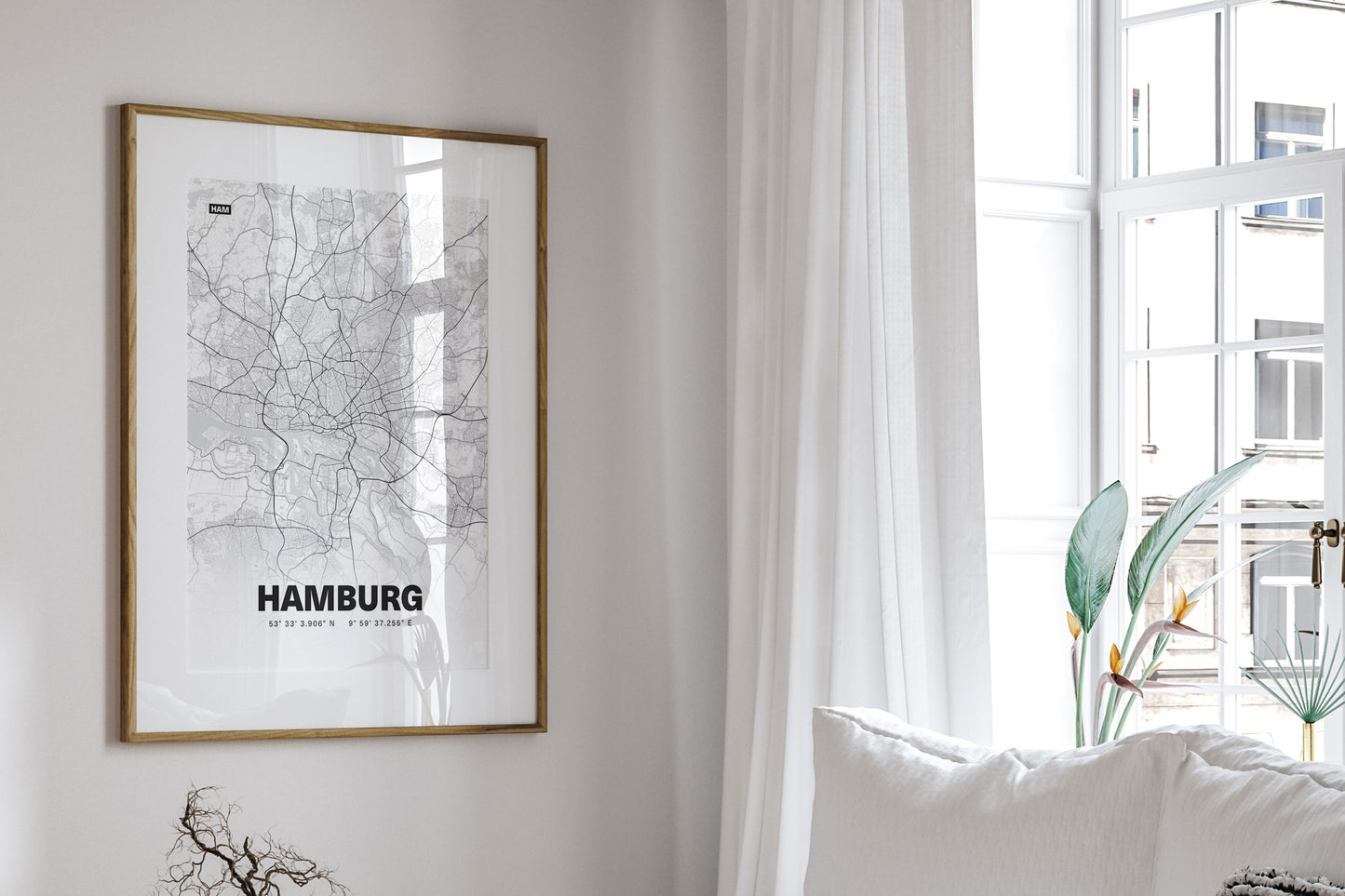 Premium Stadtplan Poster - Hamburg