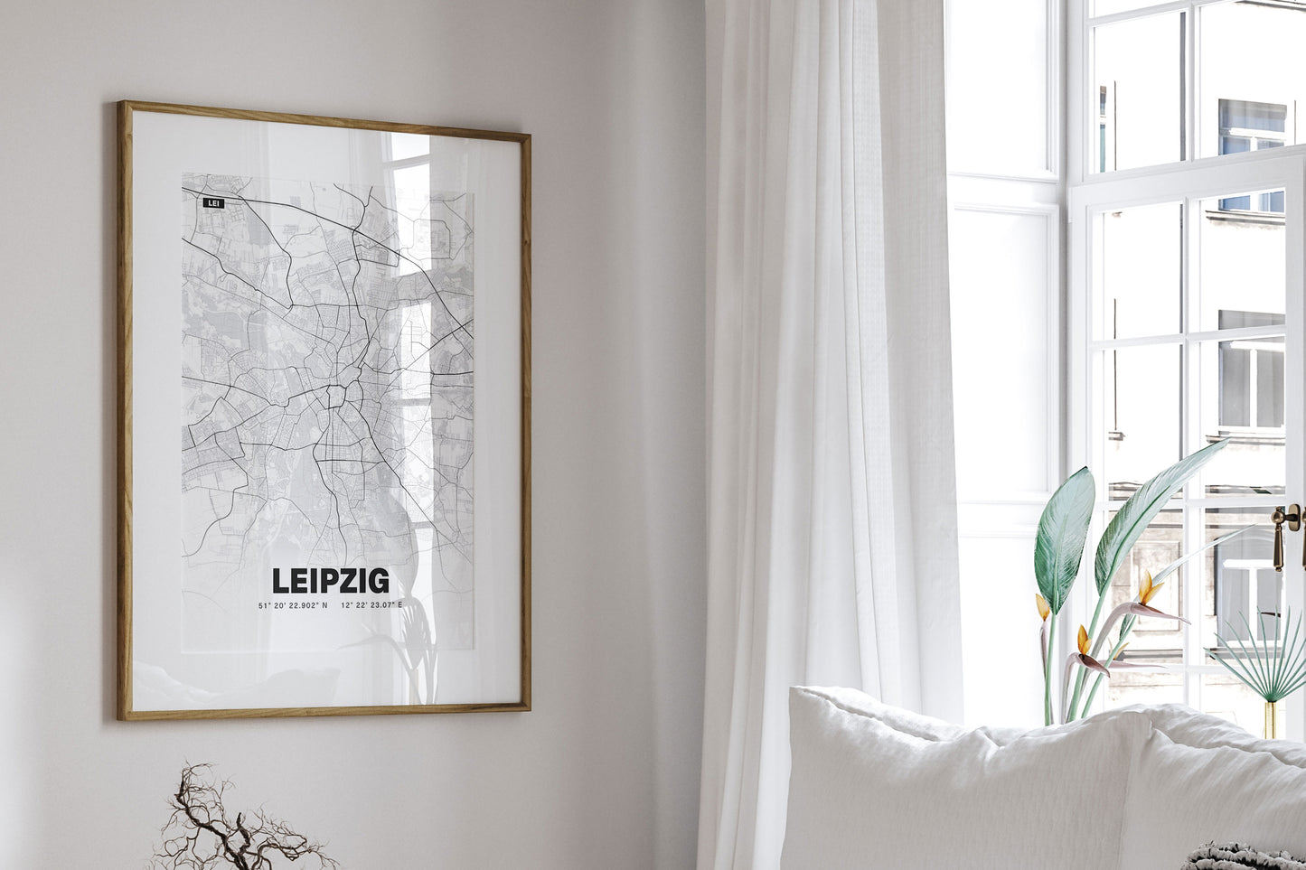 Premium Stadtplan Poster - Leipzig