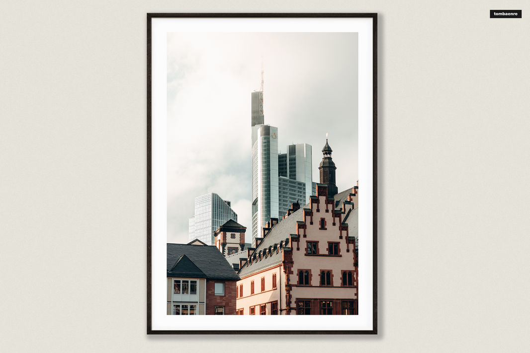 Premium Poster Frankfurt - Altstadt und Skyline