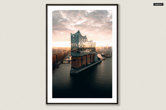 Premium Poster Hamburg - Elbphilharmonie at sunrise