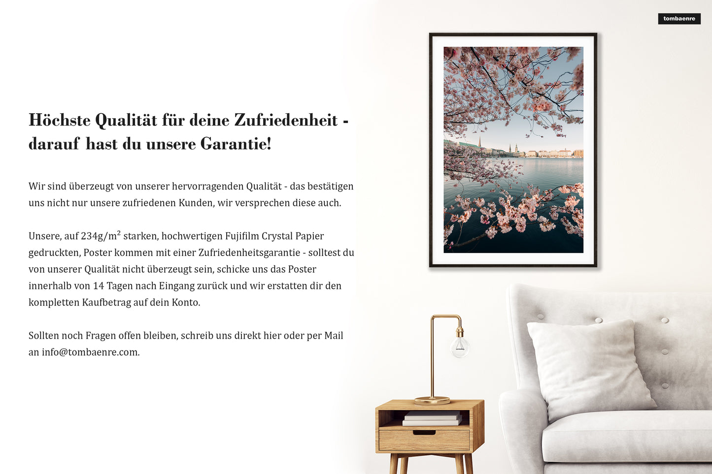 Premium Poster Hamburg - Kirschblüten
