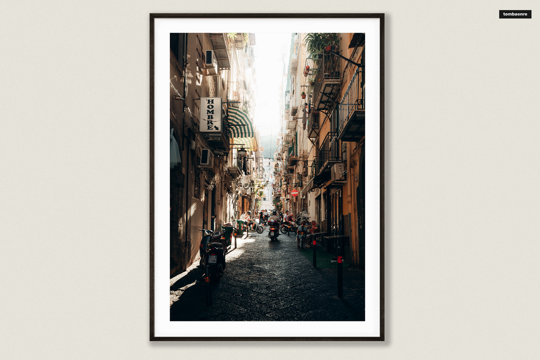 Premium Poster Italien - Gassen von Neapel